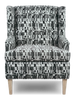 Made in Canada Sofa Lab Customizable Wingback 30" Fabric Accent Chair – Noir Accent Fabric | Fauteuil d’appoint à oreilles personnalisable de Sofa Lab de 30 po fabriqué au Canada en tissu - tissu décoratif Noir