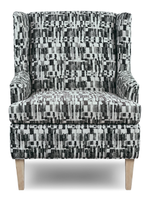 Fauteuil d’appoint à oreilles personnalisable de Sofa Lab de 30 po fabriqué au Canada en tissu - tissu décoratif Noir