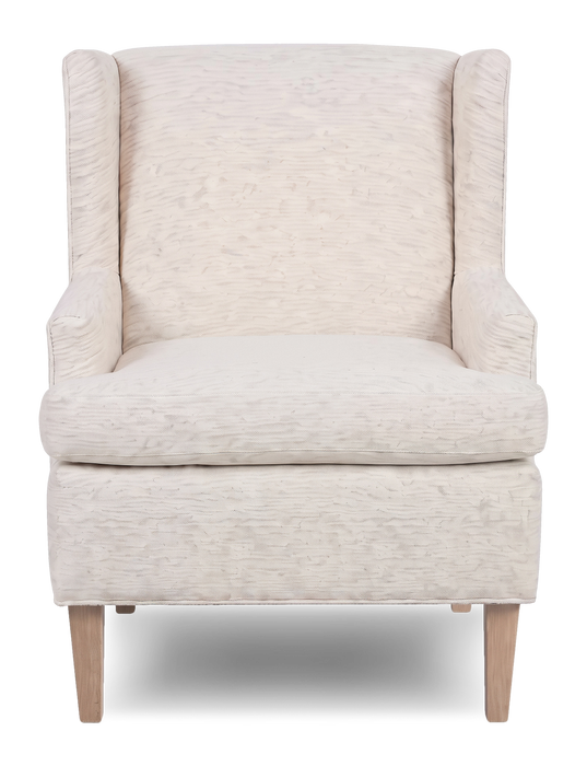 Fauteuil d’appoint à oreilles personnalisable de Sofa Lab de 30 po fabriqué au Canada en tissu - Chenille White