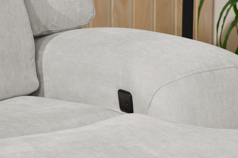 Sofa sectionnel à inclinaison électrique Legacy de 6 pièces avec confort Shaq-o-pedi et sonore 3D immersif - gris 