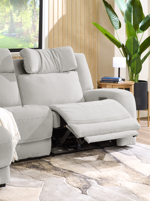 Sofa sectionnel de gauche à inclinaison électrique Legacy de Shaquille O’Neal Home 3 pièces avec confort Shaq-o-pedic - gris 
