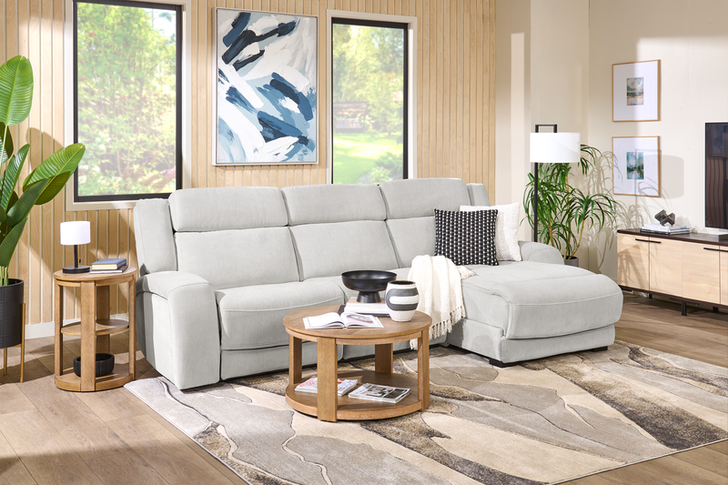 Sofa sectionnel de droite à inclinaison électrique Legacy de Shaquille O’Neal Home 3 pièces avec confort Shaq-o-pedic - gris 