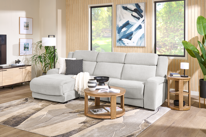 Sofa sectionnel de gauche à inclinaison électrique Legacy de Shaquille O’Neal Home 3 pièces avec confort Shaq-o-pedic - gris 