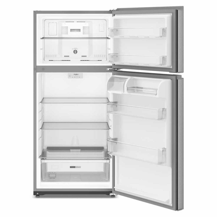 Réfrigérateur Whirlpool large de 14 pi3 et de 28 po à congélateur supérieur - acier inoxydable - WRTX3314TZ