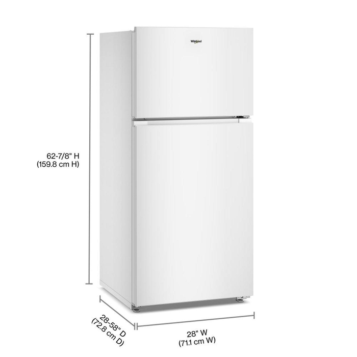 Réfrigérateur Whirlpool large de 14 pi3 et de 28 po à congélateur supérieur - blanc - WRTX3314TW