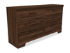 Commode Yorkdale de 61,4 po (L) x 32,3 po (H) à 6 tiroirs pour la chambre à coucher, fabriquée au Canada - brun noyer