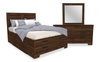 Ensemble de chambre à coucher Yorkdale 5 pièces avec lit de rangement à 12 tiroirs, commode et miroir, brun noyer - format lit double