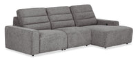 Sofa sectionnel de droite Prestige de Shaquille O’Neal Home 3 pièces avec inclinaison électrique - gris