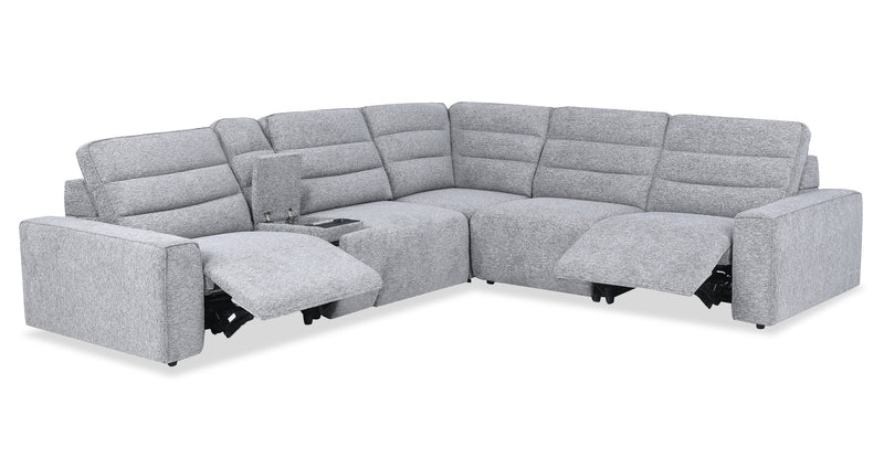 Sofa sectionnel Prestige de Shaquille O’Neal Home 6 pièces avec inclinaison électrique - gris