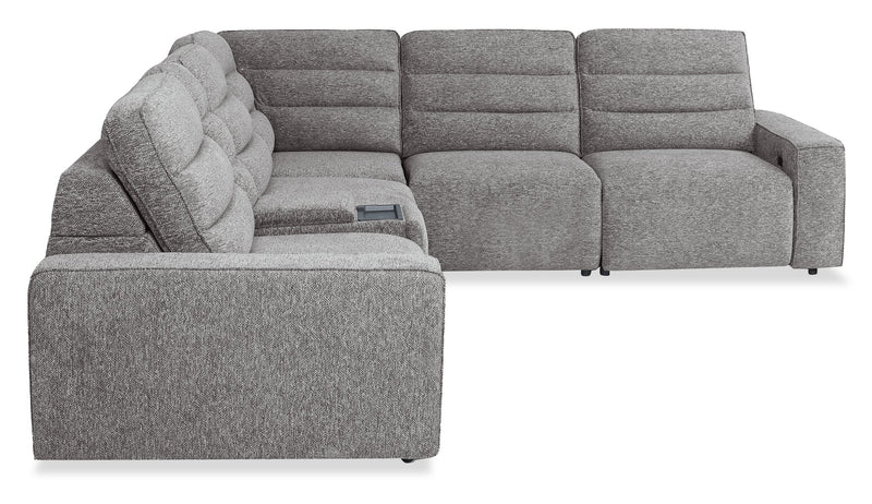Sofa sectionnel Prestige de Shaquille O’Neal Home 6 pièces avec inclinaison électrique - gris
