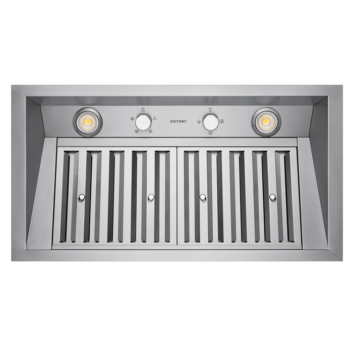 Hotte de cuisinière encastrée Victory de 30 po et de 700 pi3/min en acier inoxydable - Q2-30