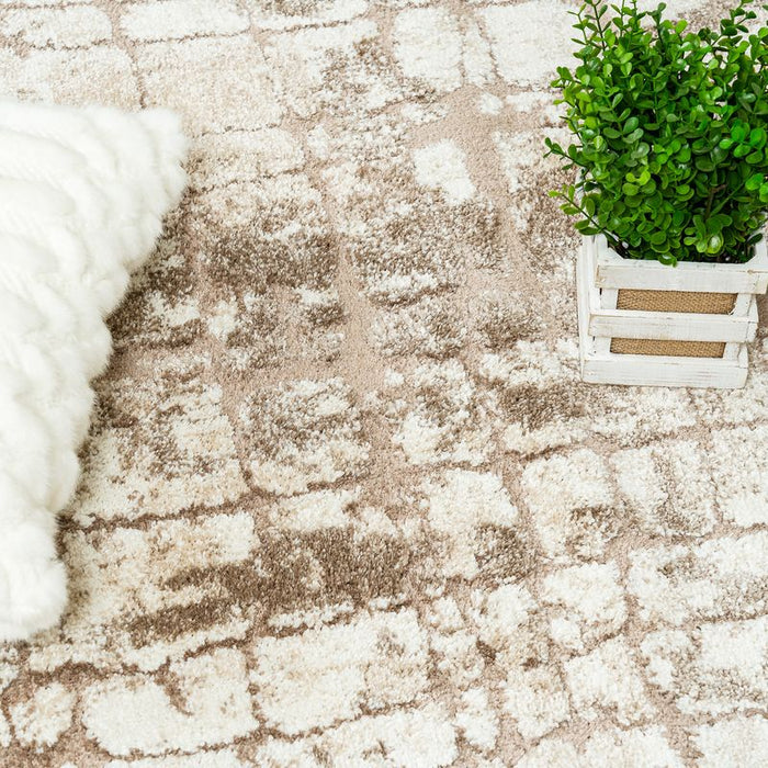 Carpette Darius multicolore à motif rustique - 6 pi 7 po x 9 pi 6 po