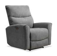 Fauteuil à inclinaison électrique Quest de 36,5 po en tissu de chenille- gris