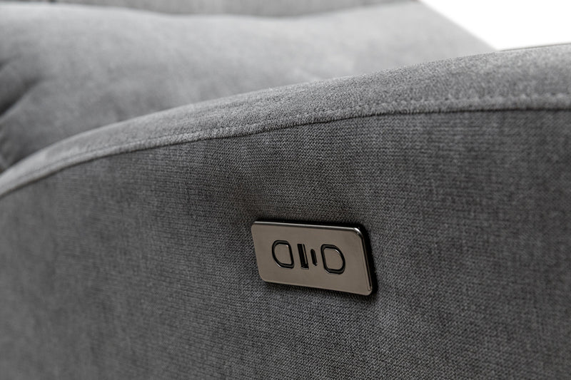 Fauteuil à inclinaison électrique Quest de 36,5 po en tissu de chenille- gris