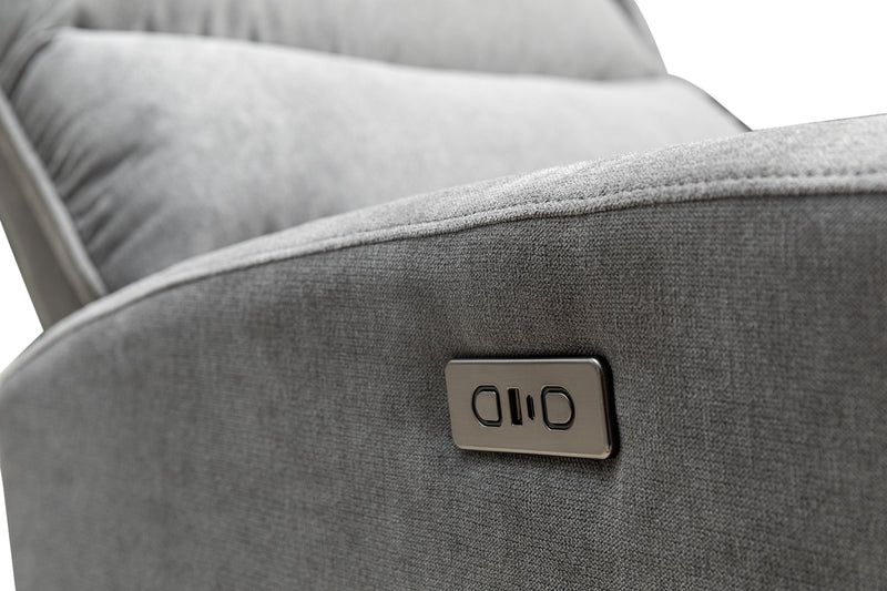 Fauteuil à inclinaison électrique Quest de 36,5 po en tissu de chenille- gris