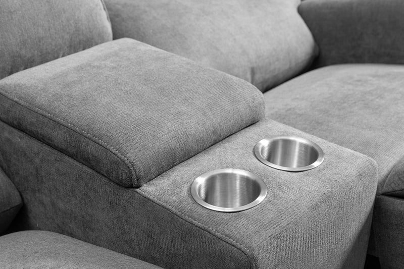 Causeuse à inclinaison électrique Quest de 73 po en tissu de chenille - gris