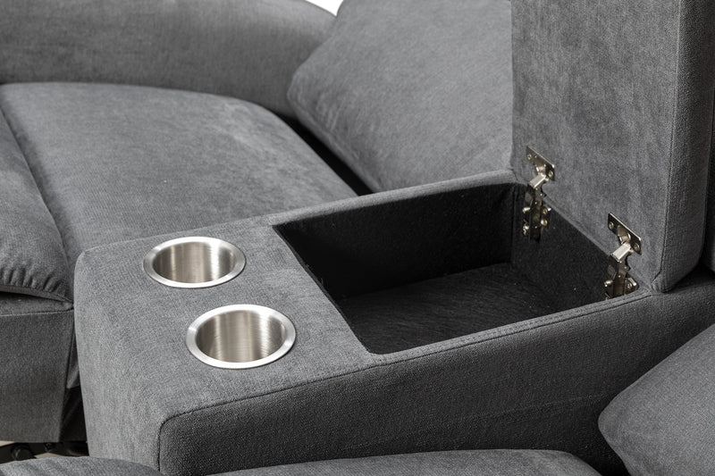 Causeuse à inclinaison électrique Quest de 73 po en tissu de chenille - gris