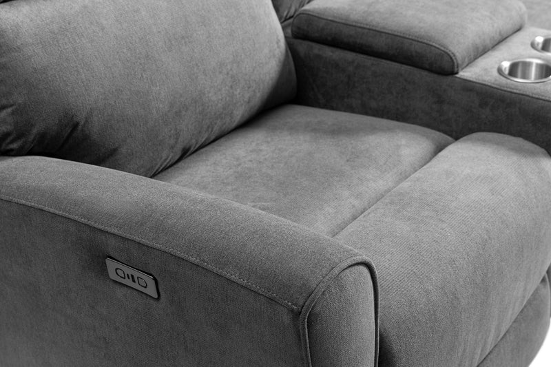 Causeuse à inclinaison électrique Quest de 73 po en tissu de chenille - gris