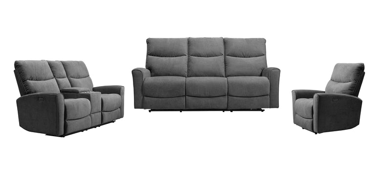 Causeuse à inclinaison électrique Quest de 73 po en tissu de chenille - gris