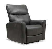 Fauteuil à inclinaison électrique Quest de 36,5 po en cuir contrecollé - gris