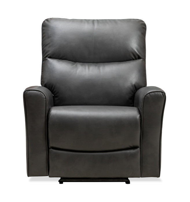 Fauteuil à inclinaison électrique Quest de 36,5 po en cuir contrecollé - gris