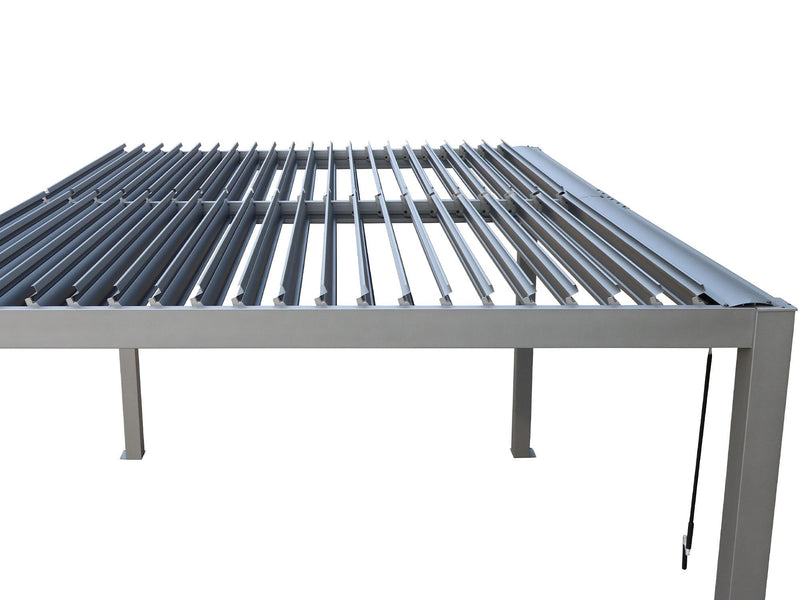 Gazebo Penguin pergola Vikos 10x13 en aluminium et persiennes en acier galvanisées