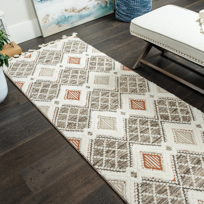 Carpette à poil long Quinto Twinkle orange - 2 pi 7 po x 8 pi