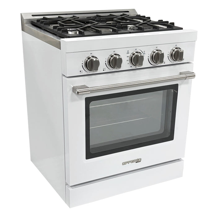 Cuisinière à gaz propane Classic Rétro de Unique Appliances de 30 po – blanche - UGP-R30OCLPW