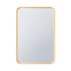 Miroir rectangulaire Arcus 24 po x 36 po fabriqué à la main avec coin arrondi - doré