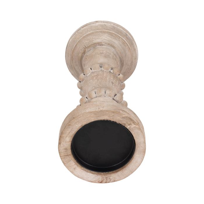 Bougeoir antique de 11 po en bois