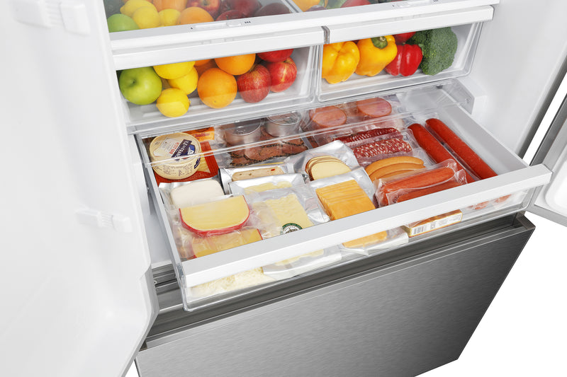 Réfrigérateur Hisense de 26,6 pi³ et de 36 po à portes françaises - titane - RF27A3FSE