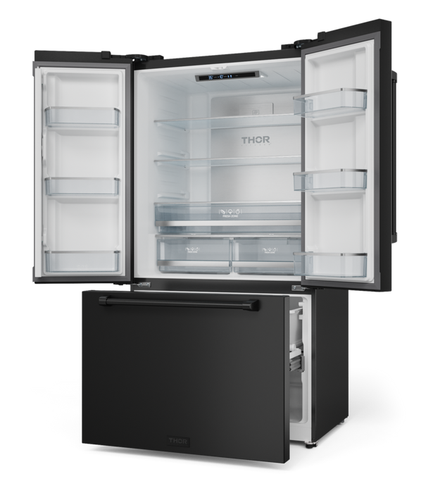Réfrigérateur collection Gordon Ramsay de Thor Kitchen de 36 po et de 20,3 pi3 de profondeur comptoir à portes françaises - RF3621CTD00