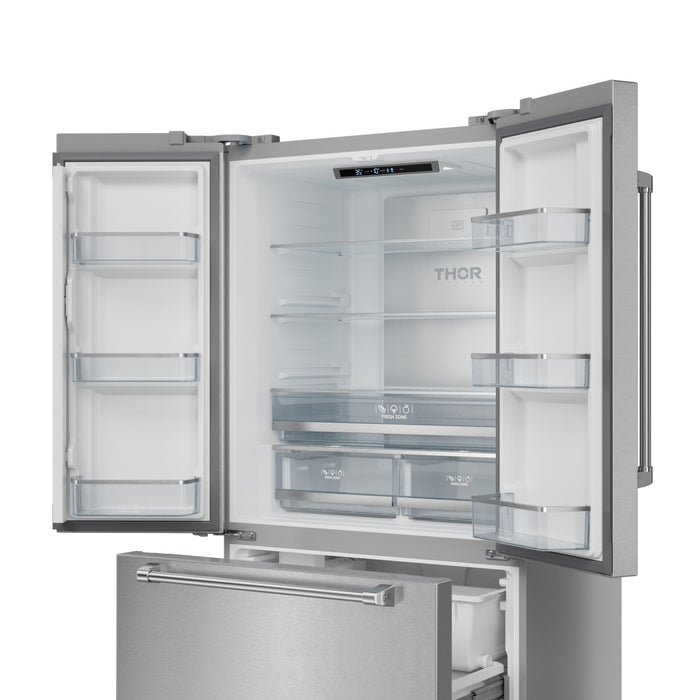 Réfrigérateur collection Gordon Ramsay de Thor Kitchen de 36 po et de 20,3 pi3 de profondeur comptoir à portes françaises - RF3621CTD99