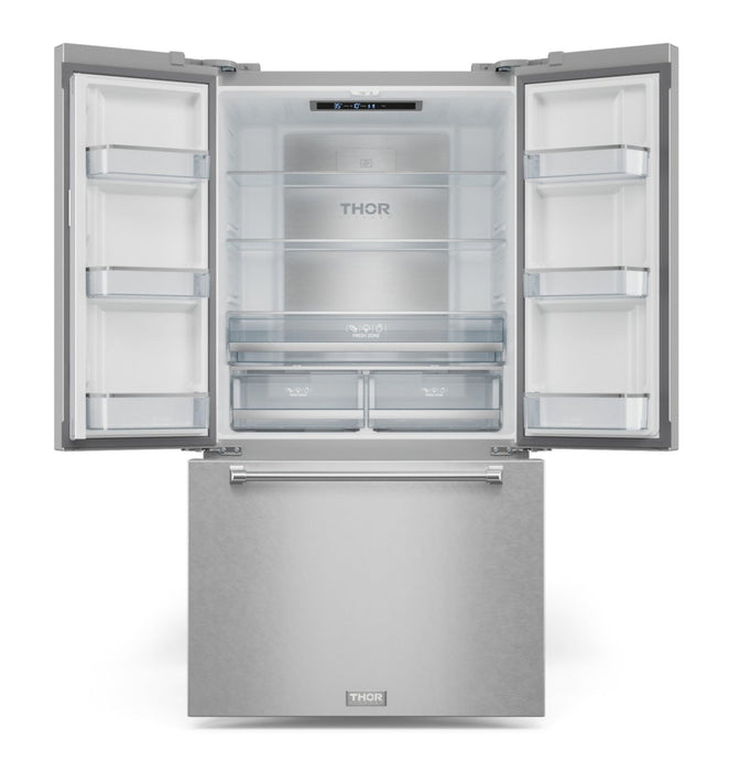 Réfrigérateur collection Gordon Ramsay de Thor Kitchen de 36 po et de 20,3 pi3 de profondeur comptoir à portes françaises - RF3621CTD99