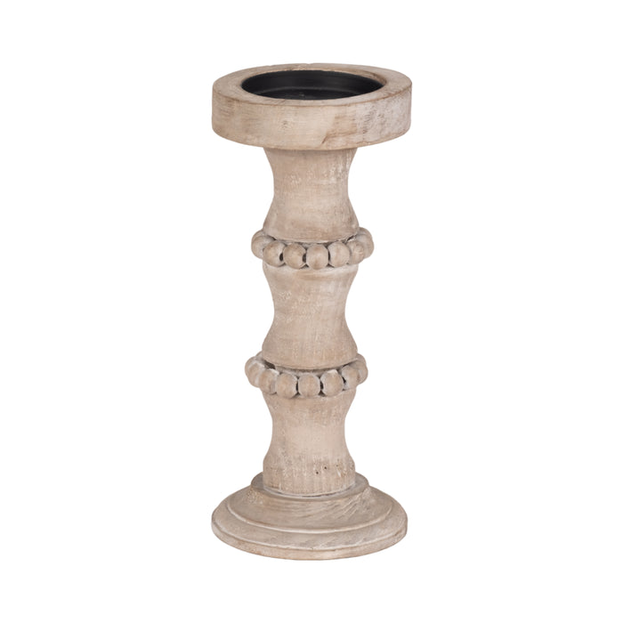 Bougeoir antique de 11 po en bois