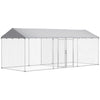 Outdoor Dog Kennel With Two Rooms, 19.7' X 7.5' X 7.5'