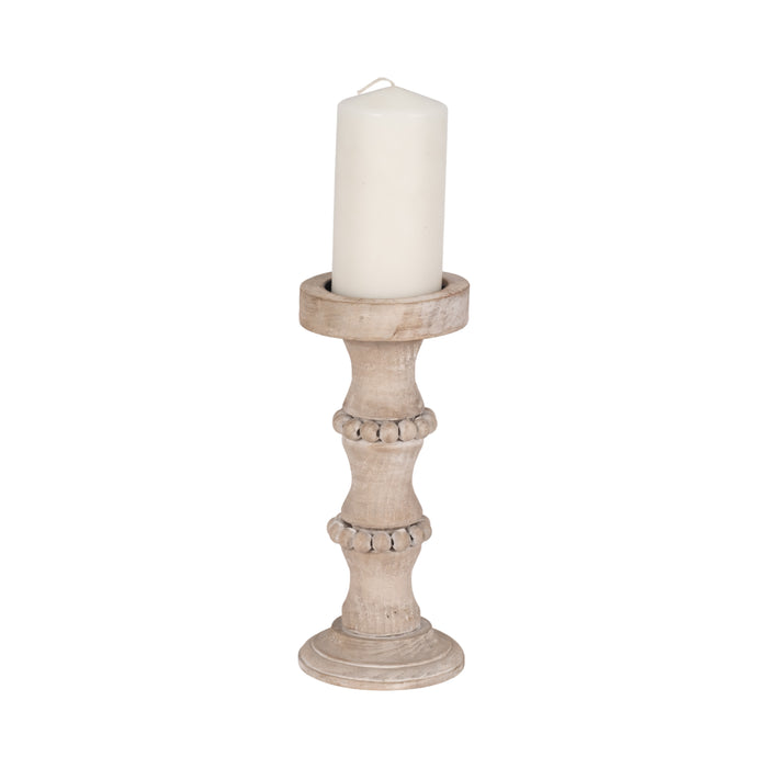 Bougeoir antique de 11 po en bois