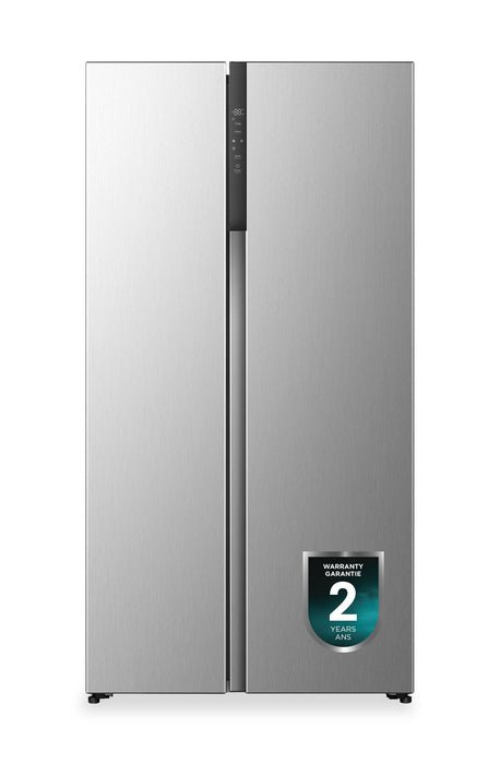 Réfrigérateur Hisense de 19,2 pi3 et de 36 po à compartiments juxtaposés avec poignée encastrée - acier inoxydable - RS19C2ASD