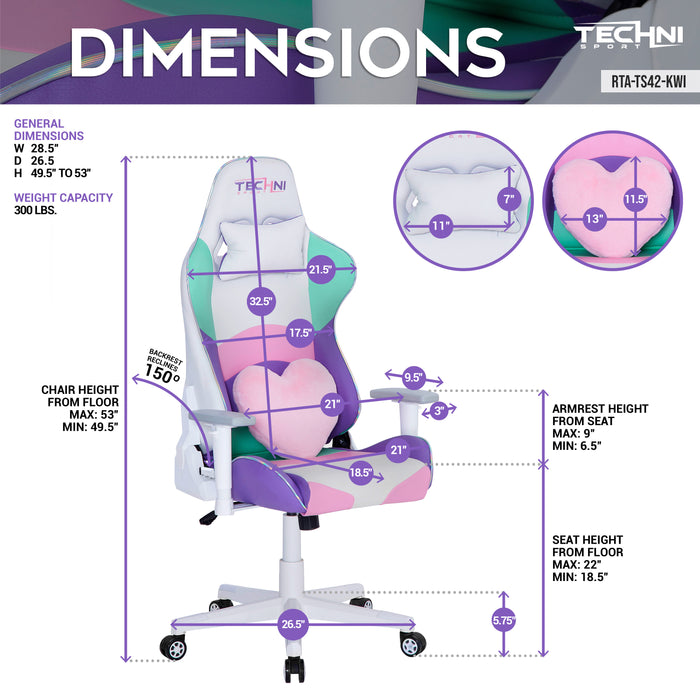 Fauteuil de jeu et de bureau TS-42 de Techni Sport - Kawaii