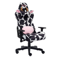 Fauteuil de jeu et de bureau TS85 de série Luxx de Techni à imprimé de vache - noir