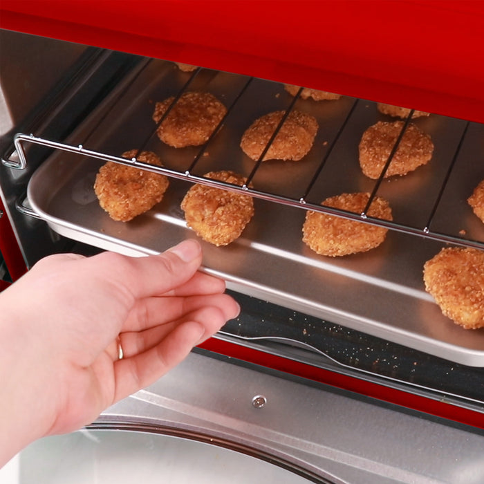 Four grille-pain rétro à convection de Nostalgia à 12 tranches, rouge - RTOV2RR