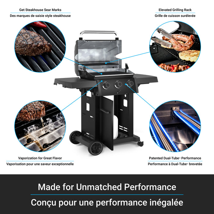 Broil King Royal 320 Shadow 3-bruleurs 30 000 BTU Barbecue a gaz naturel - 824157
