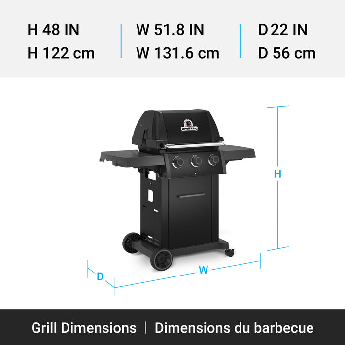 Broil King Royal 320 Shadow 3-bruleurs 30 000 BTU Barbecue a gaz propane - 824154