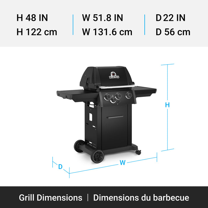 Broil King Royal 340 Shadow 3-bruleurs 30 000 BTU Barbecue a gaz propane - 824164