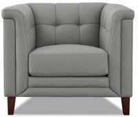 Fauteuil Bodie en cuir de Hydeline - gris