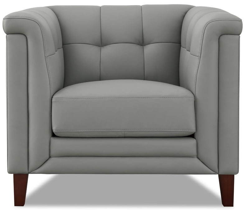 Fauteuil Bodie en cuir de Hydeline - gris