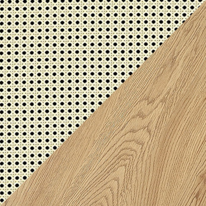 Desserte moderne Sheridan de Manhattan Comfort de 59,05 po avec roseau et tablettes réglables - naturelle