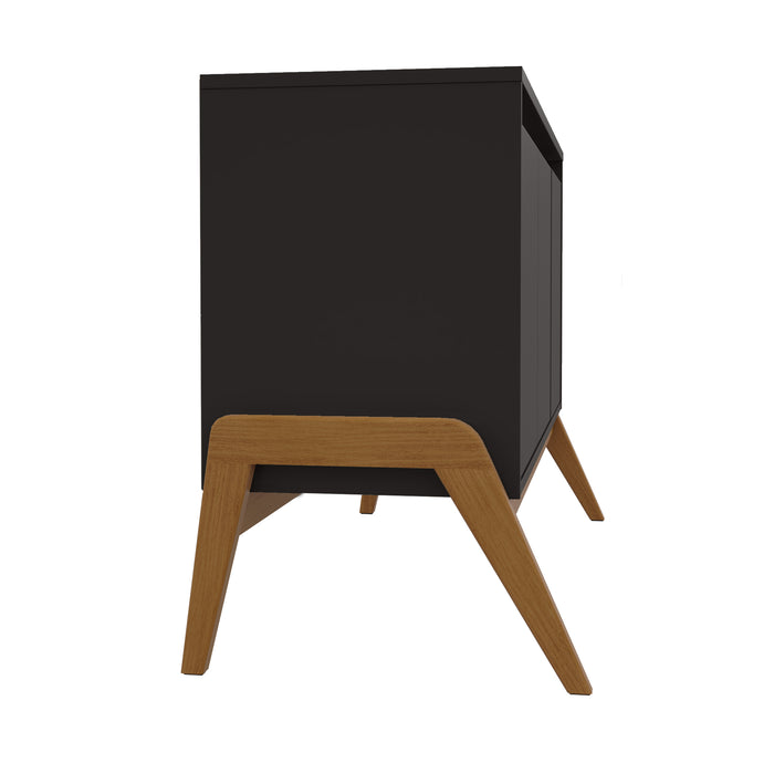 Desserte moderne du milieu du 20e siècle Gales de Manhattan Comfort de 48,50 po avec pattes en bois massif - noir mat