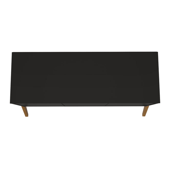 Desserte moderne du milieu du 20e siècle Gales de Manhattan Comfort de 48,50 po avec pattes en bois massif - noir mat