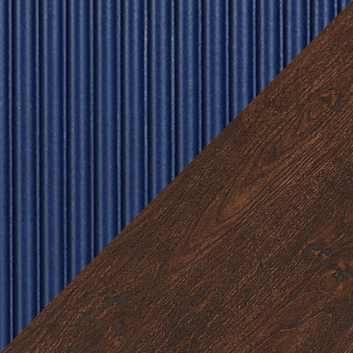 Desserte moderne Duane de Manhattan Comfort de 59,05 po avec cannelures et tablettes réglables - brun foncé et bleu marine